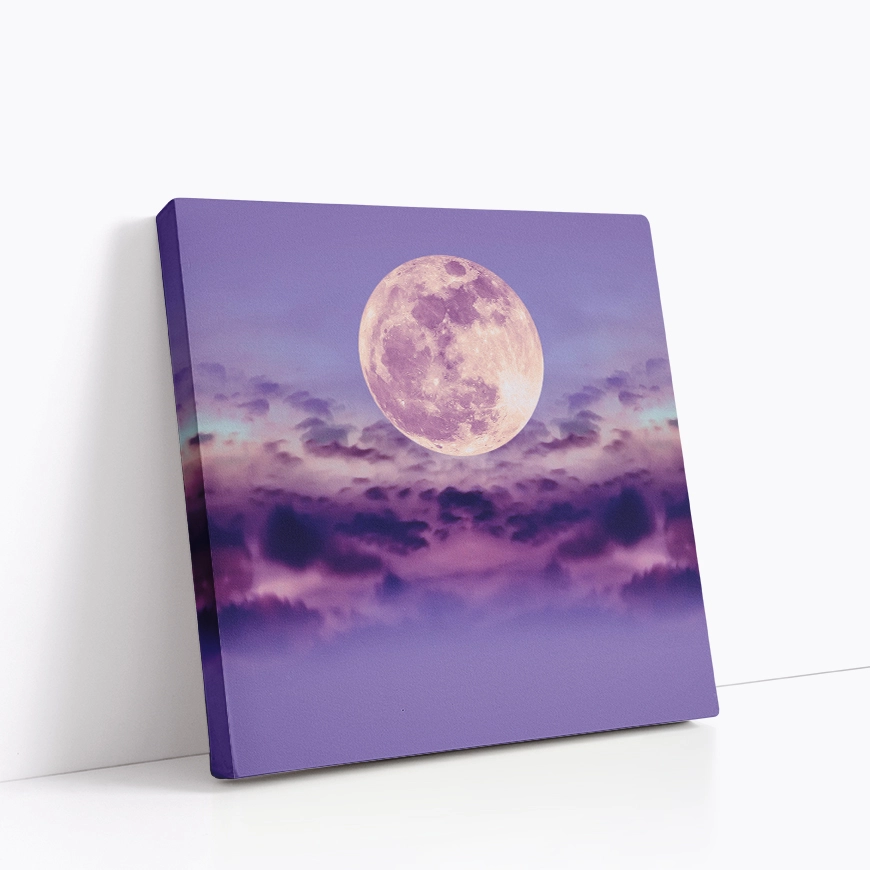 Polna luna na vijoličnem nebu - slika 6