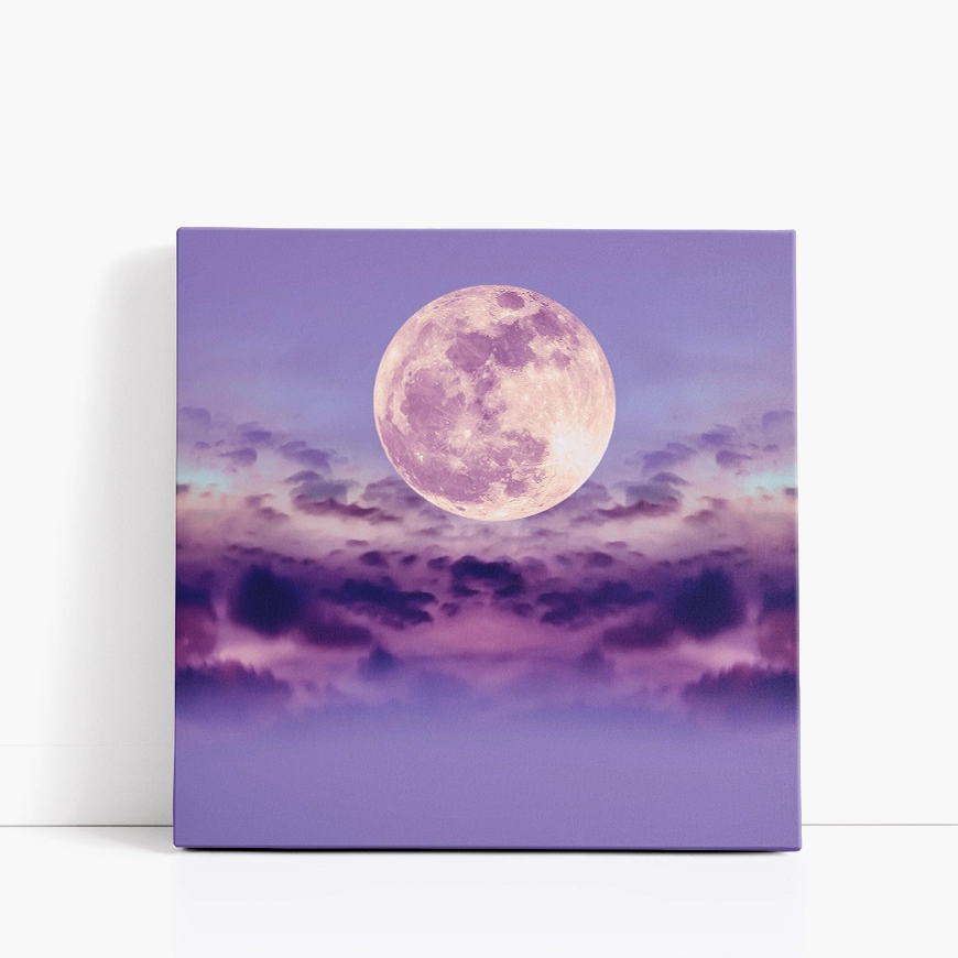 Polna luna na vijoličnem nebu - slika 5