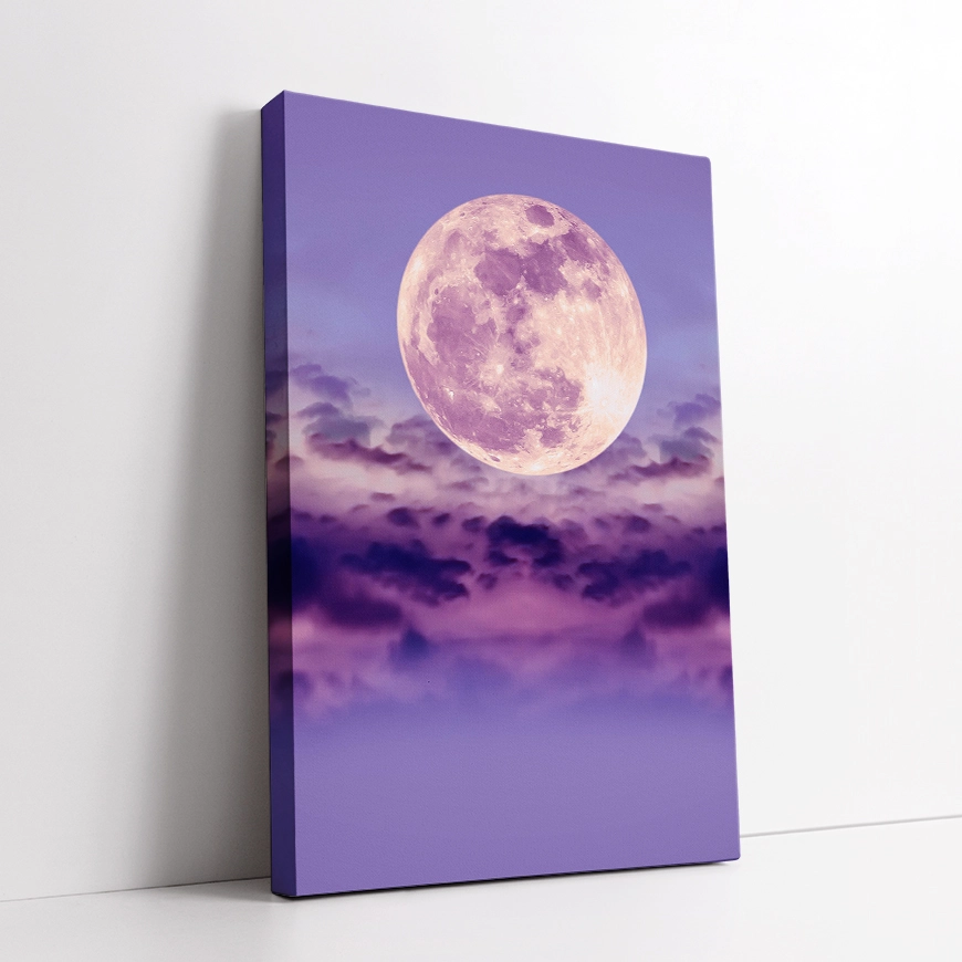 Polna luna na vijoličnem nebu - slika 3